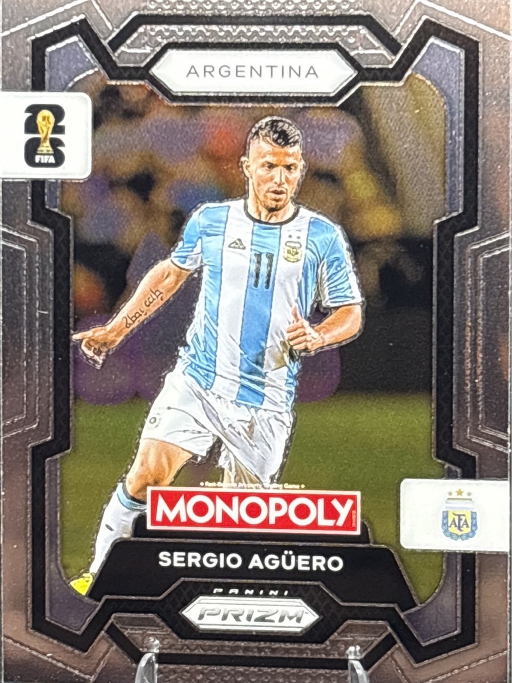 Monopoly Panini Prizm Sergio Agüero Argentina Soccer Trading Card